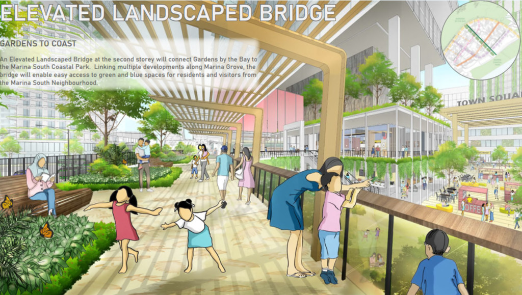 One Marina Garden Elevated landscape Briddge